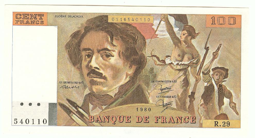 100 Francs (Delacroix) 1980 New